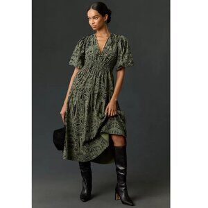 Anthropologie Pilcro Corduroy Tiered Midi Dress